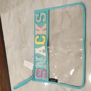 Girlie Girl Originals SNACKS Clear Slim Turquoise Bag